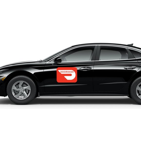 Large 12"x18" Pair of DOORDASH Logo Red Car Magnet signs Vehicle Driver Signage - Picture 2 of 3